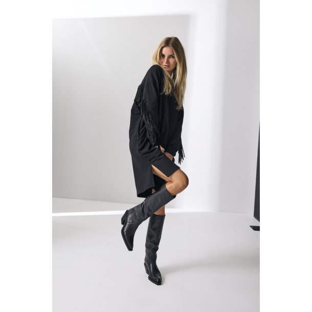 CO`COUTURE STUD FRINGE SWEAT DRESS